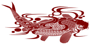 鯉のトライバルデザイン